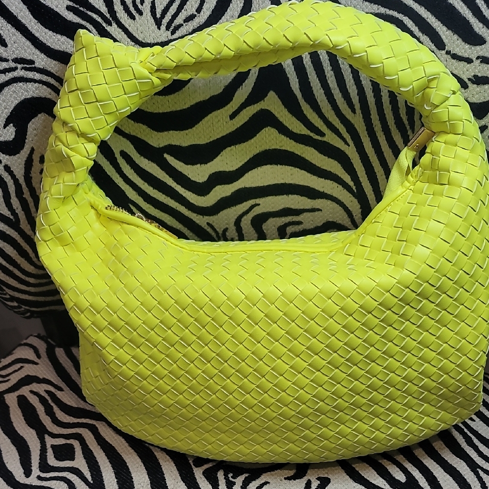 Anthropologie - Bright Yellow Woven Handbag